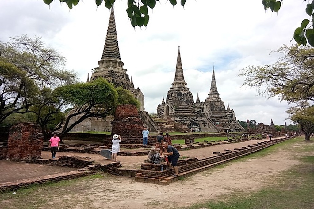 königliche Tempel Wt Phra Si Sanphet Die Tempelanlagen von Ayutthaya