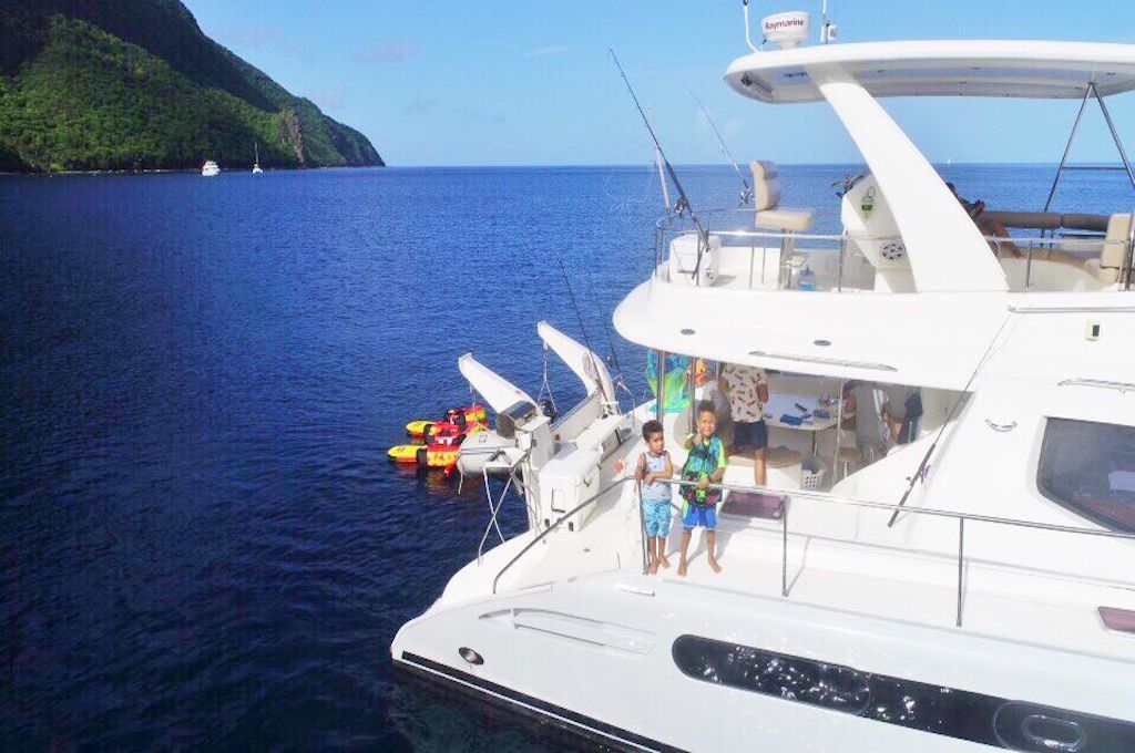 Heck von Katamaran Private Luxus Katamarantour auf St. Lucia