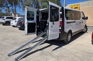 Wheelchair-accessible van with ramp on Santorini