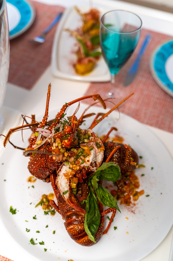 Essen Private Luxus Katamarantour auf St. Lucia
