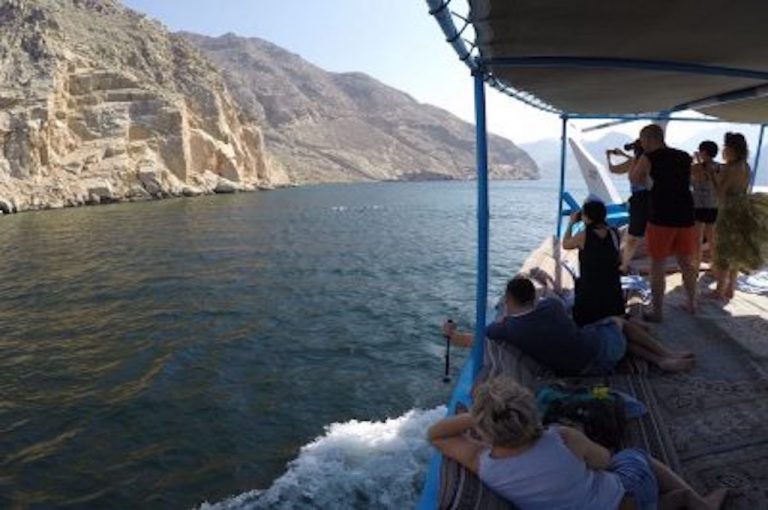 Traditional dhow in the fjords of Khasab