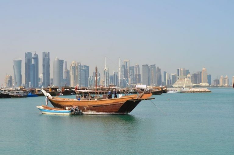The West Bay skyline of Doha in Qatar
