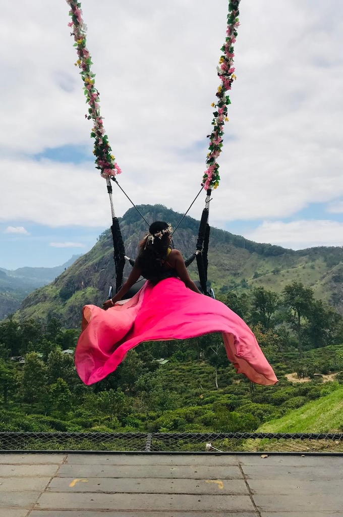 The green tea-covered highlands of Sri Lanka near Ella