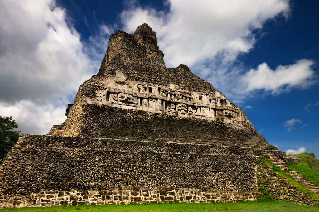 The Altun Ha Maya temple rising above the Belize jungle