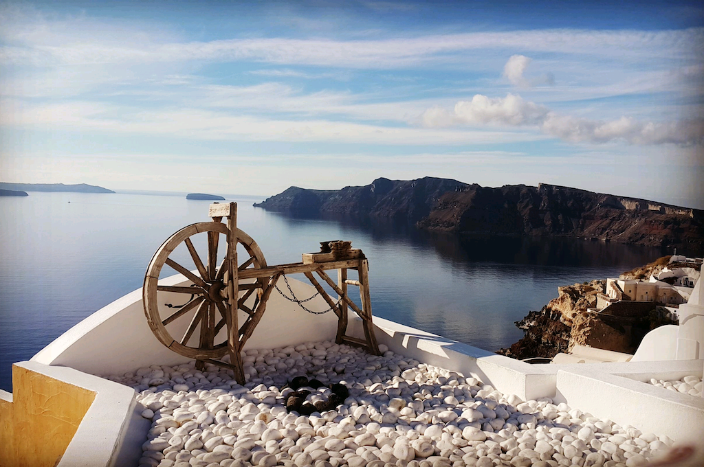 Oia-ausblick von oben Santorin Highlights Tour – private Inseltour