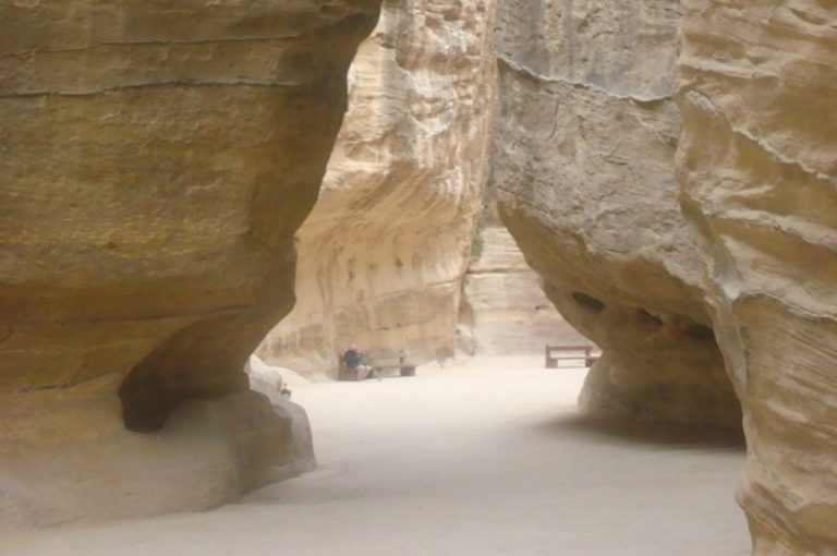 The Siq gorge leading into Petra