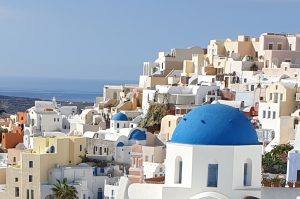 The blue domes of Oia on Santorini