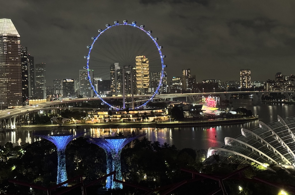 Titelbild Singapore Flyer und Gardens by the Bay aus der Höhe