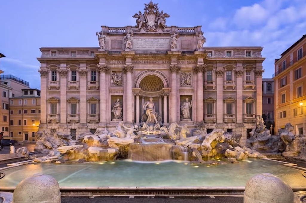 Trevi Brunner bei Nacht Nächtliches Rom ab Civitavecchia