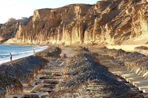 The pale cliffs of Vlychada beach