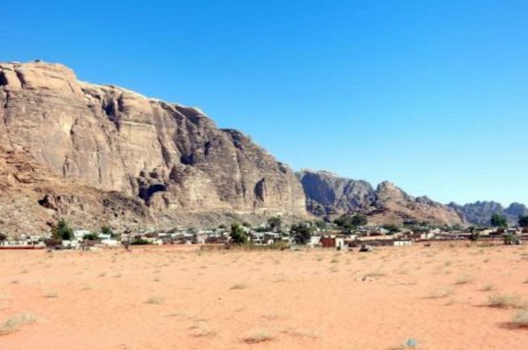 Red sandstone desert of the Wadi Rum in Jordan