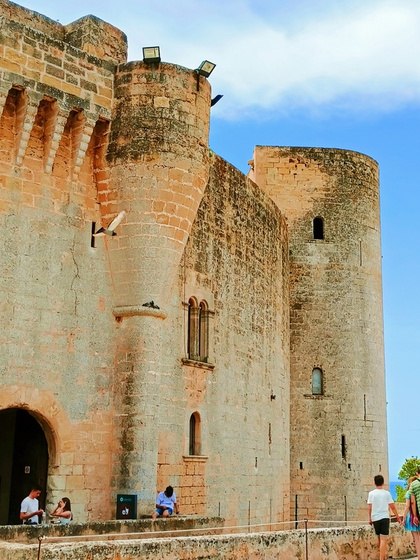 The circular Castell de Bellver above Palma