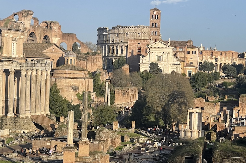 The remarkably preserved ancient ruins of Ostia Antica near Rome
