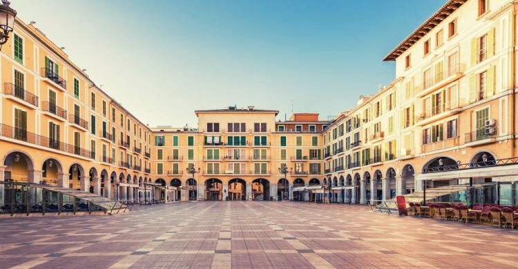 Historic square in the old town of Palma