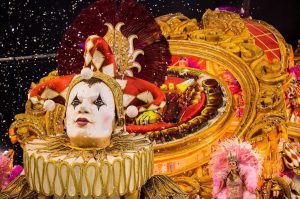 Samba school parading at the Sambadrome