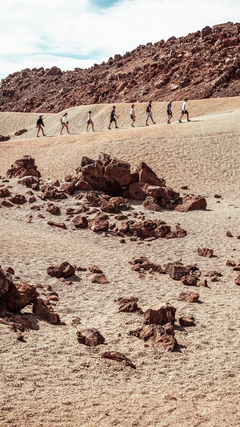 Wandergruppe im Lavafeld des Teide-Nationalparks